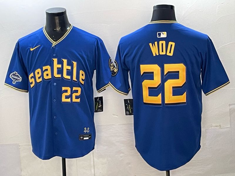 Men 2026 Seattle Mariners #22 Woo Blue City Edition Nike MLB Jersey 03->seattle mariners->MLB Jersey